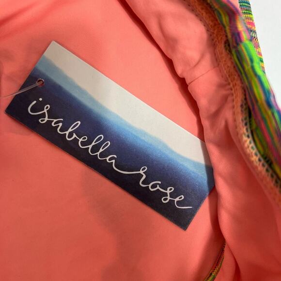 ISABELLA ROSE MAUI HIGH WAIST CUT OUT BACK BIKINI MULTICOLOR SWIM BOTTOM SMALL - Picture 5 of 9